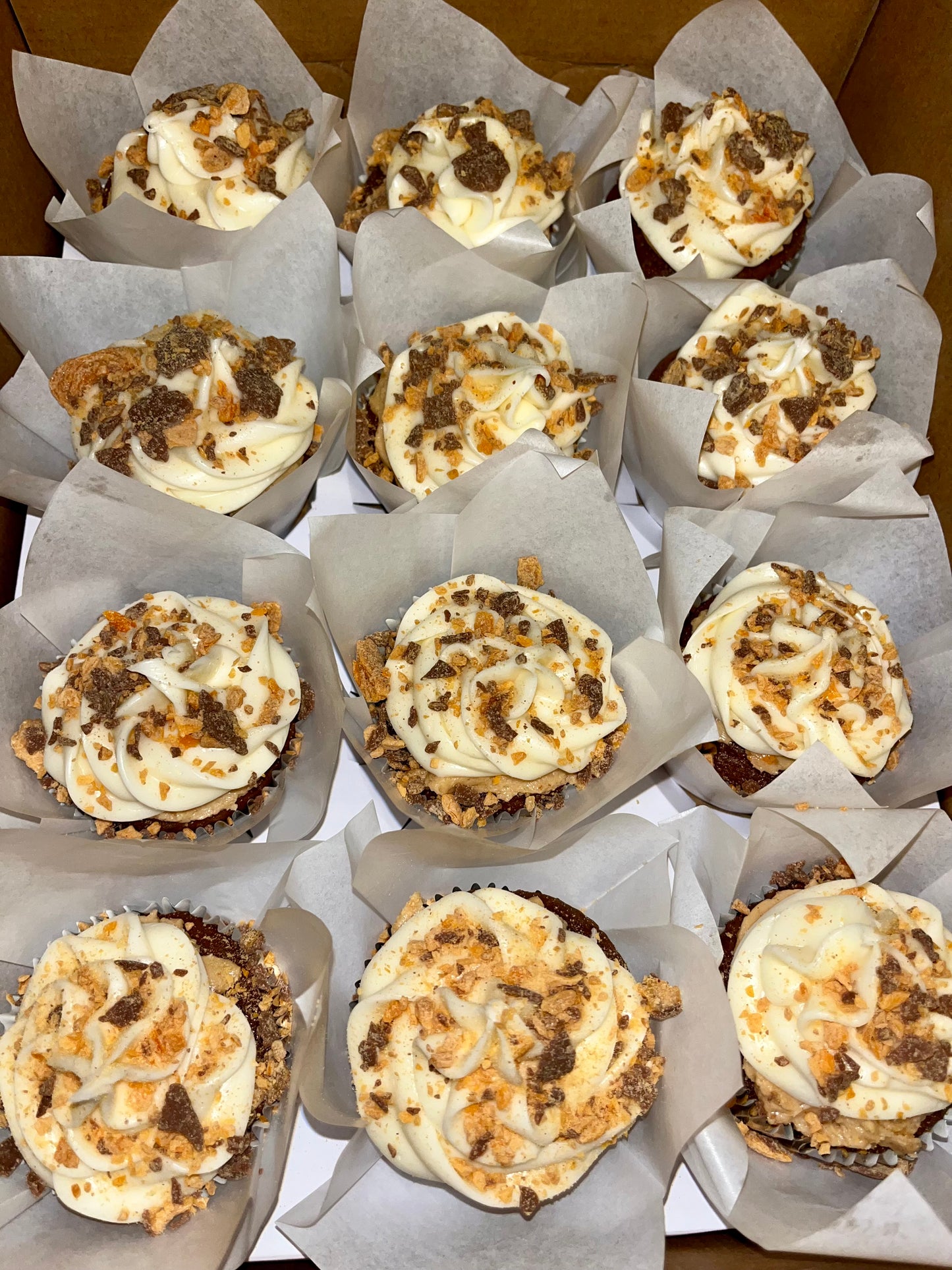 Butterfinger Infused Cupcakes